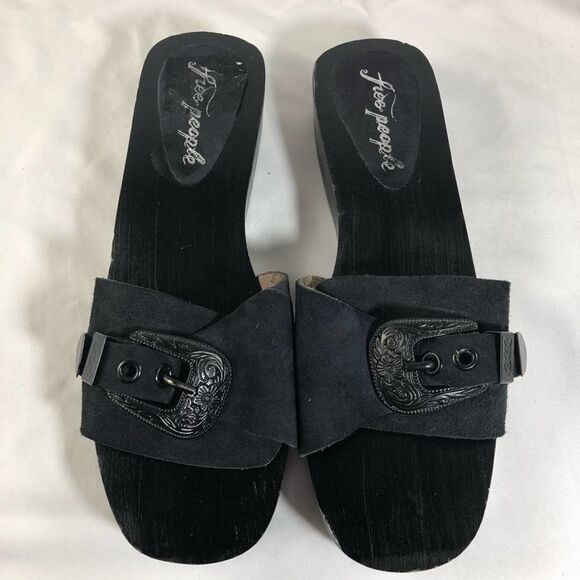 ~Free People Wooden Sandals NWOB 9 - Picture 2 of 8
